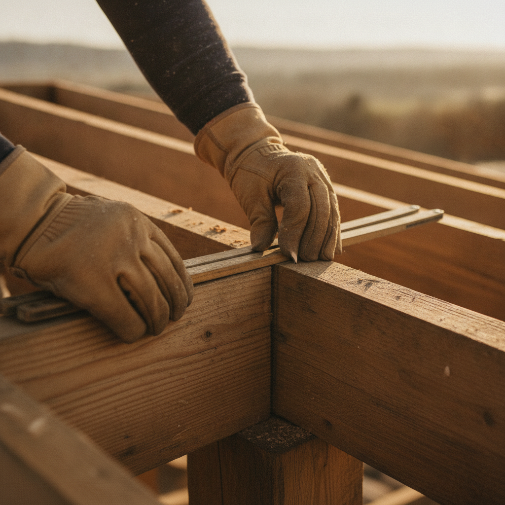 Dachdecker bei der Arbeit